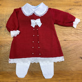 Vestido e Calça - Rendinha - Red com Pérolas e Cristais Swarovski